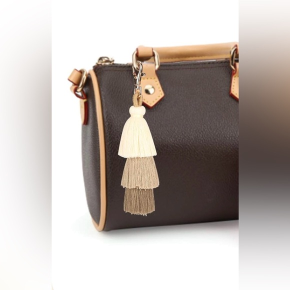 BOHO Tassel Charm/Keychain for Purse 👜 Coffee Colors - Picture 4 of 8